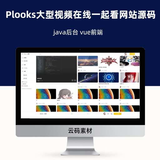 Plooks大型视频在线一起看网站源码 java后台 vue前端